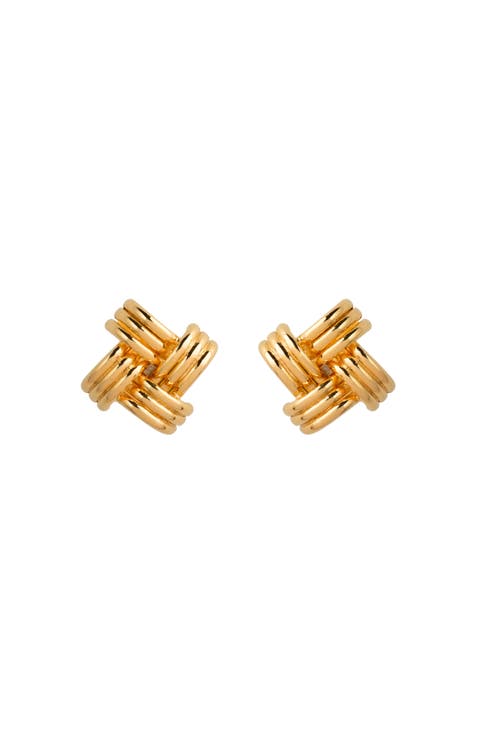 1980s Vintage Intertwined Clip-On Earrings