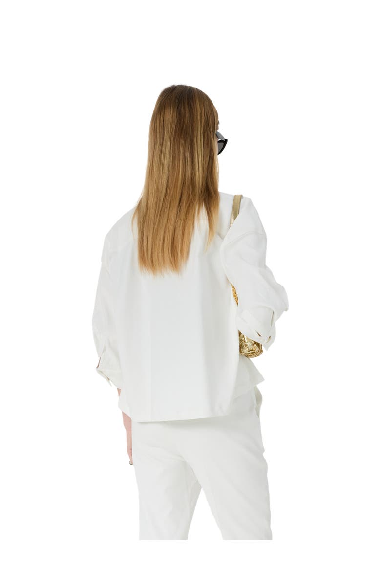 Tenya Tailored Cropped Boxy Jacket, Alternate, color, Ecru