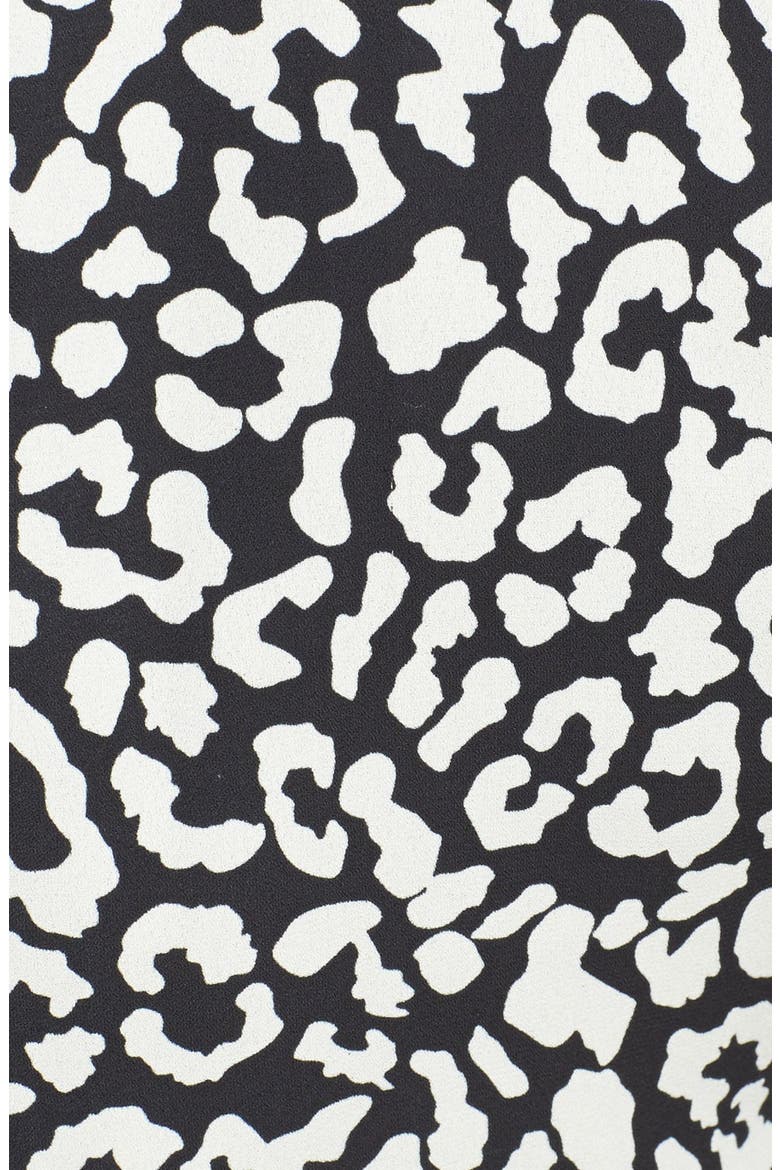 dee elle Print Keyhole Chiffon Skater Dress, Alternate, color, LEOPARD