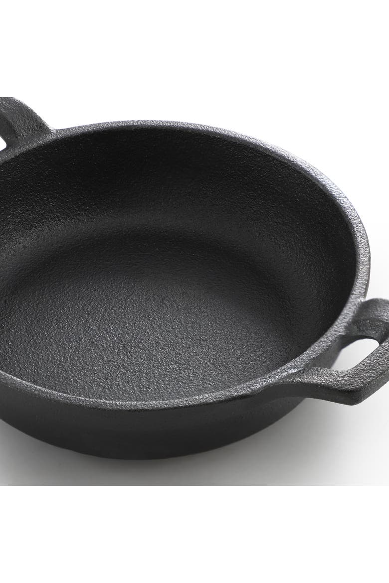 5 Inch Round Cast Iron Frying Pan for Indoor/Outdoor Use, Alternate, color, Black