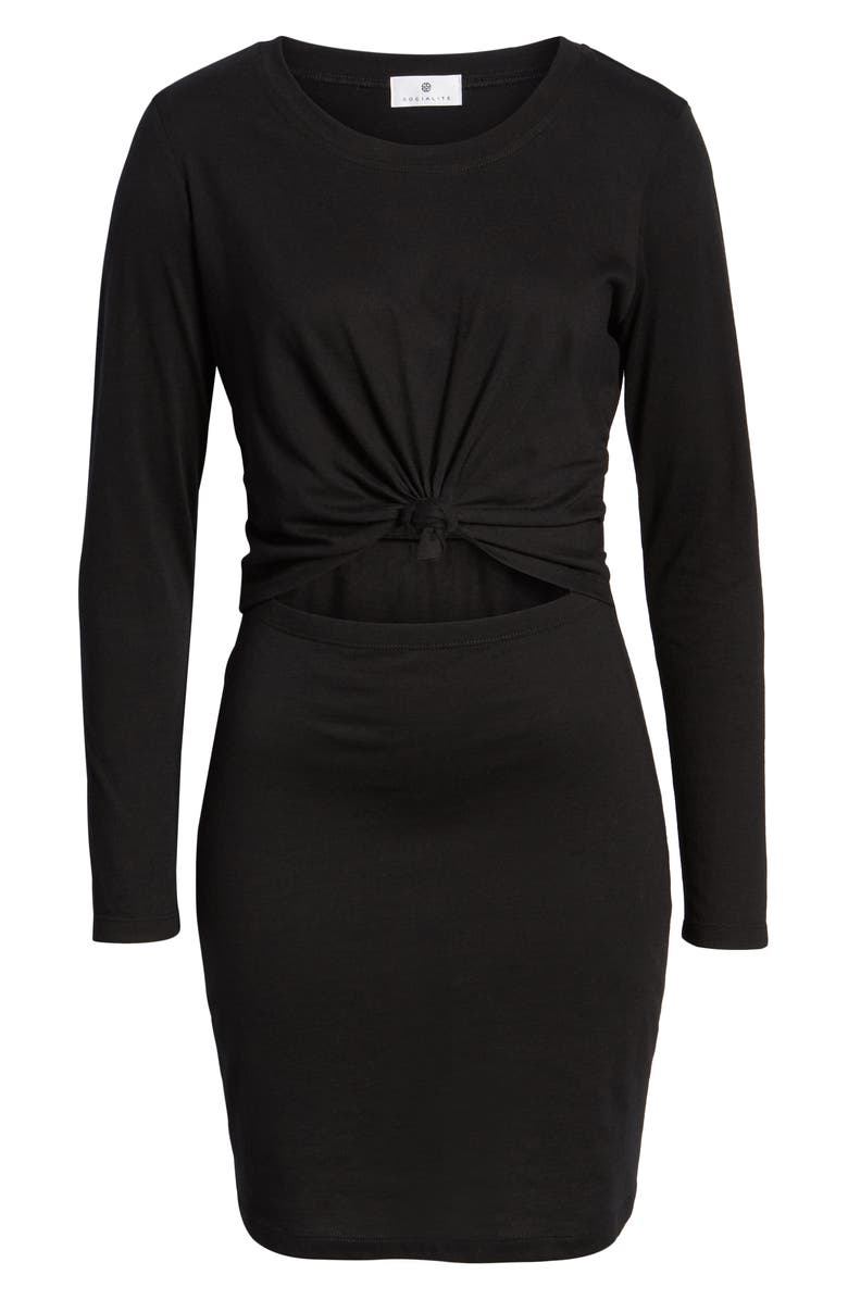 Socialite Knot Front Cutout Dress, Alternate, color, 