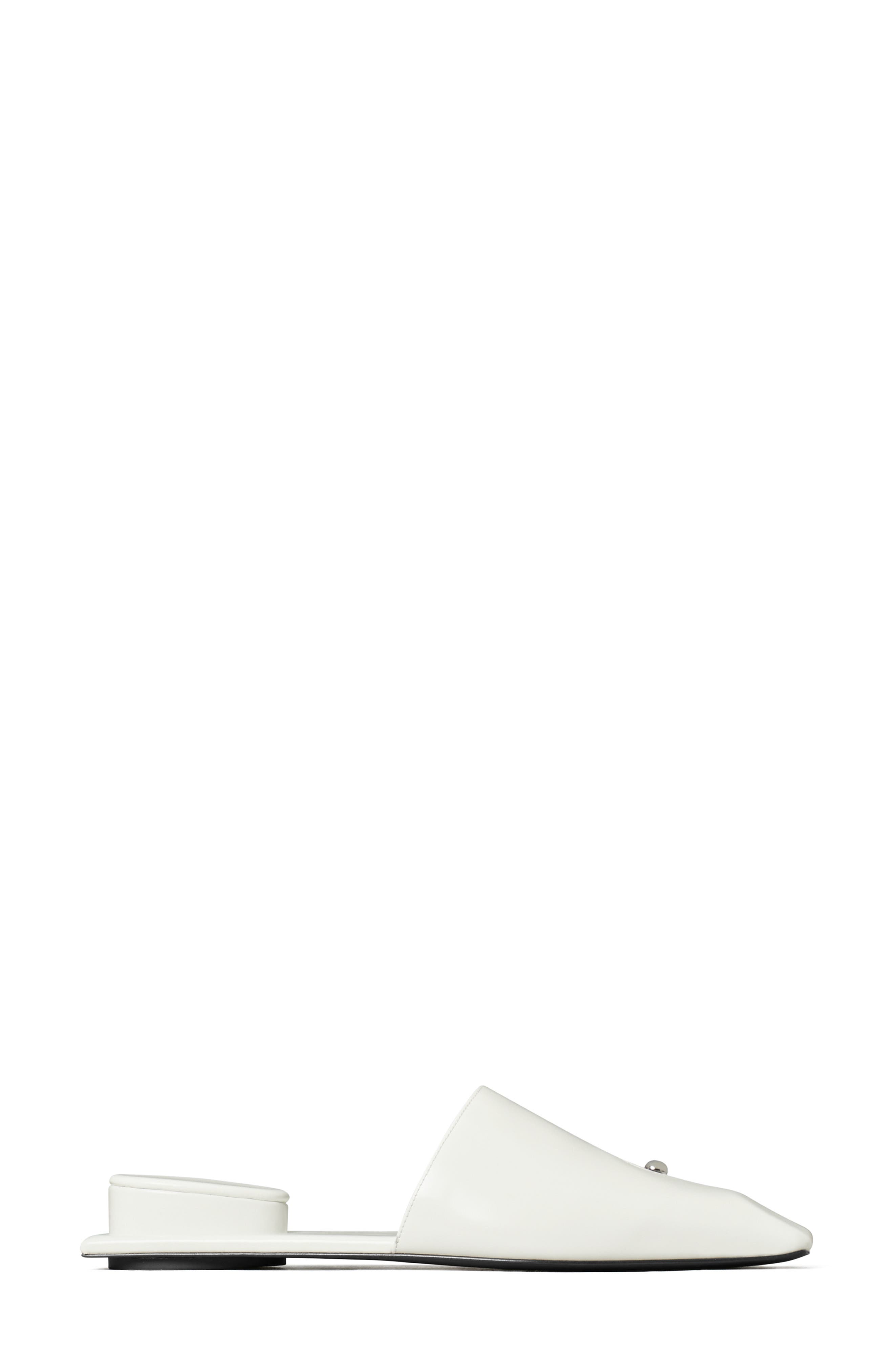 Tory Burch Pierced Mule, Alternate, color, Bianco / Silver