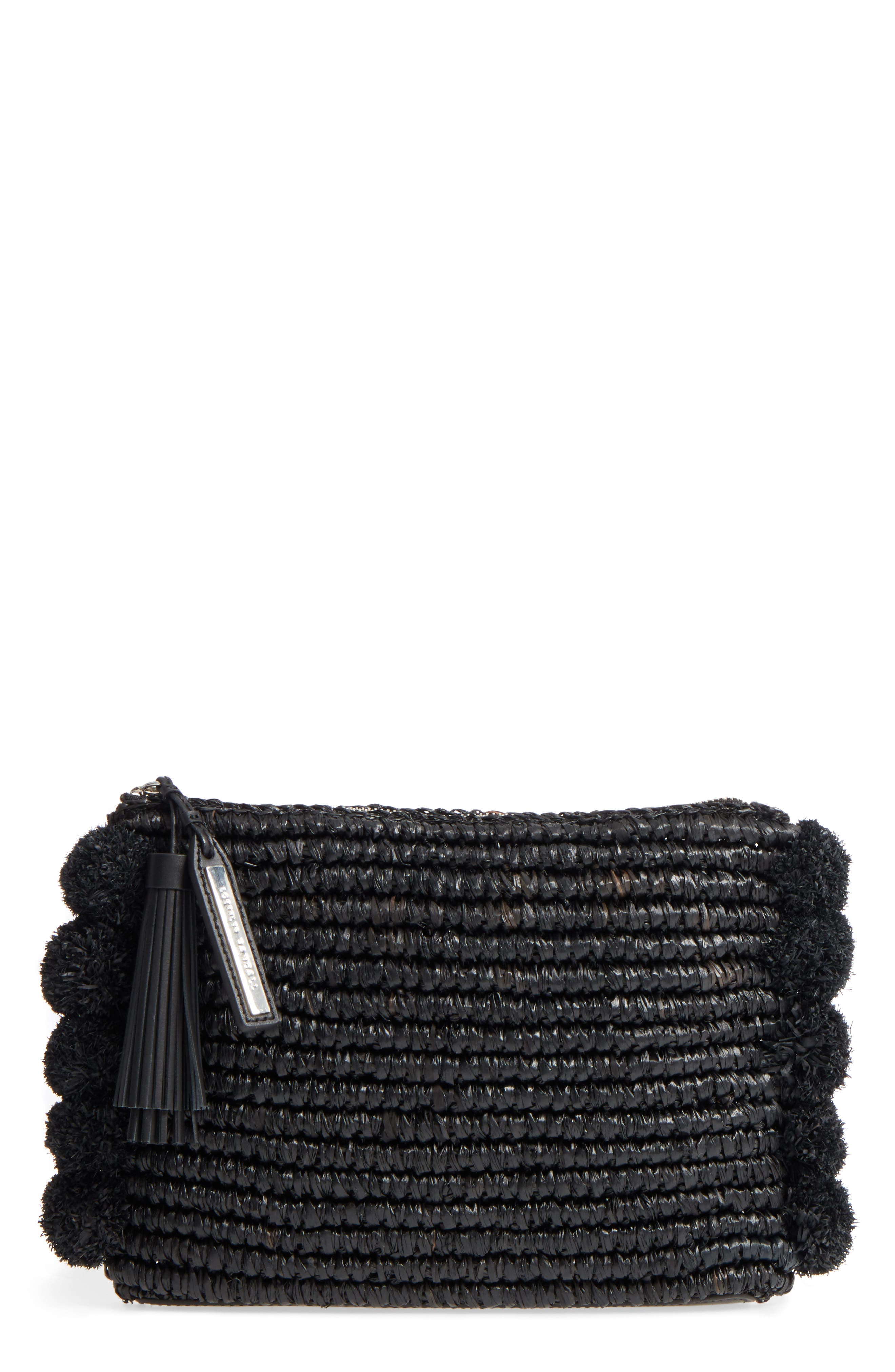 Loeffler Randall Straw Tassel Pouch, Main, color, 