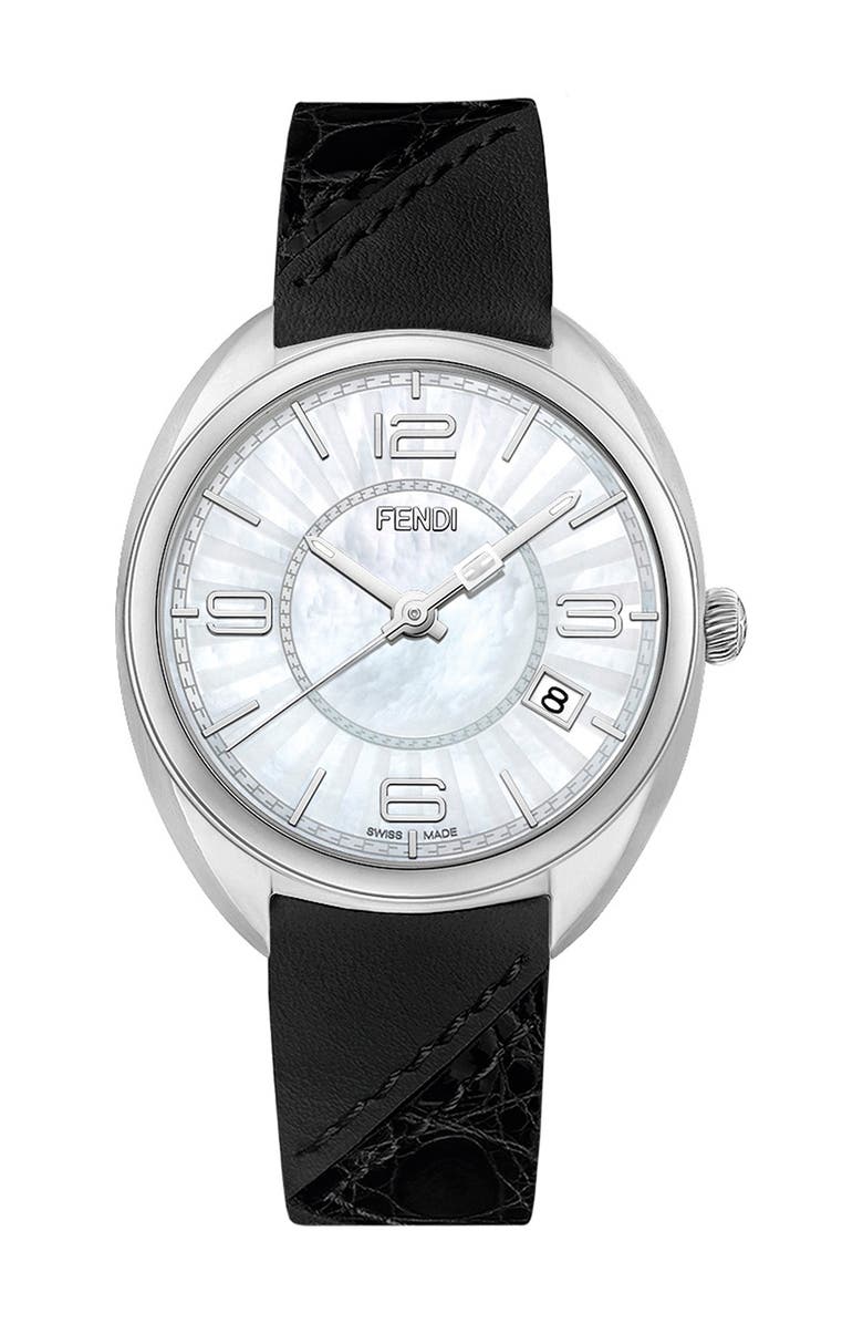 Fendi Women's Genuine Alligator Leather Strap Bracelet Watch, 34mm, Main, color, 