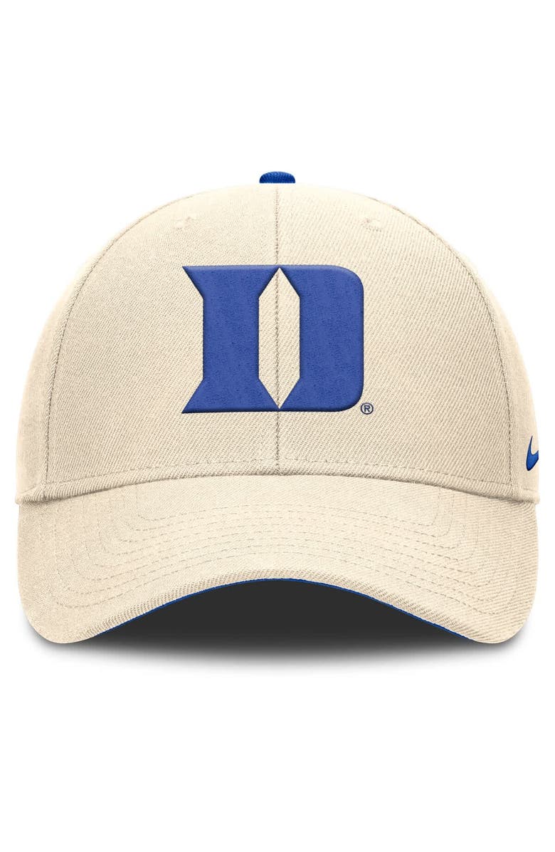 Nike Men's Nike Natural Duke Blue Devils Rise Primetime Performance Trucker Adjustable Hat, Alternate, color, Natural