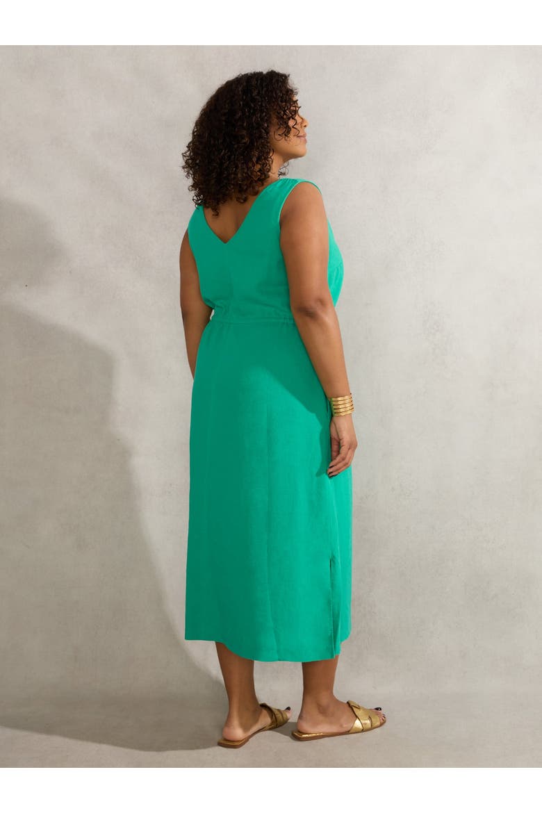 Linen Blend Drawstring Dress, Alternate, color, Green