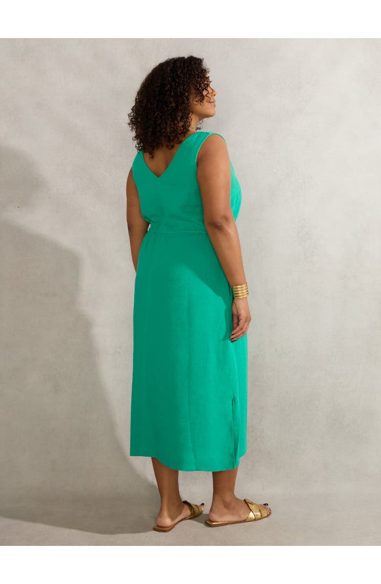 Live Unlimited Linen Blend Drawstring Dress, Alternate, color, Green
