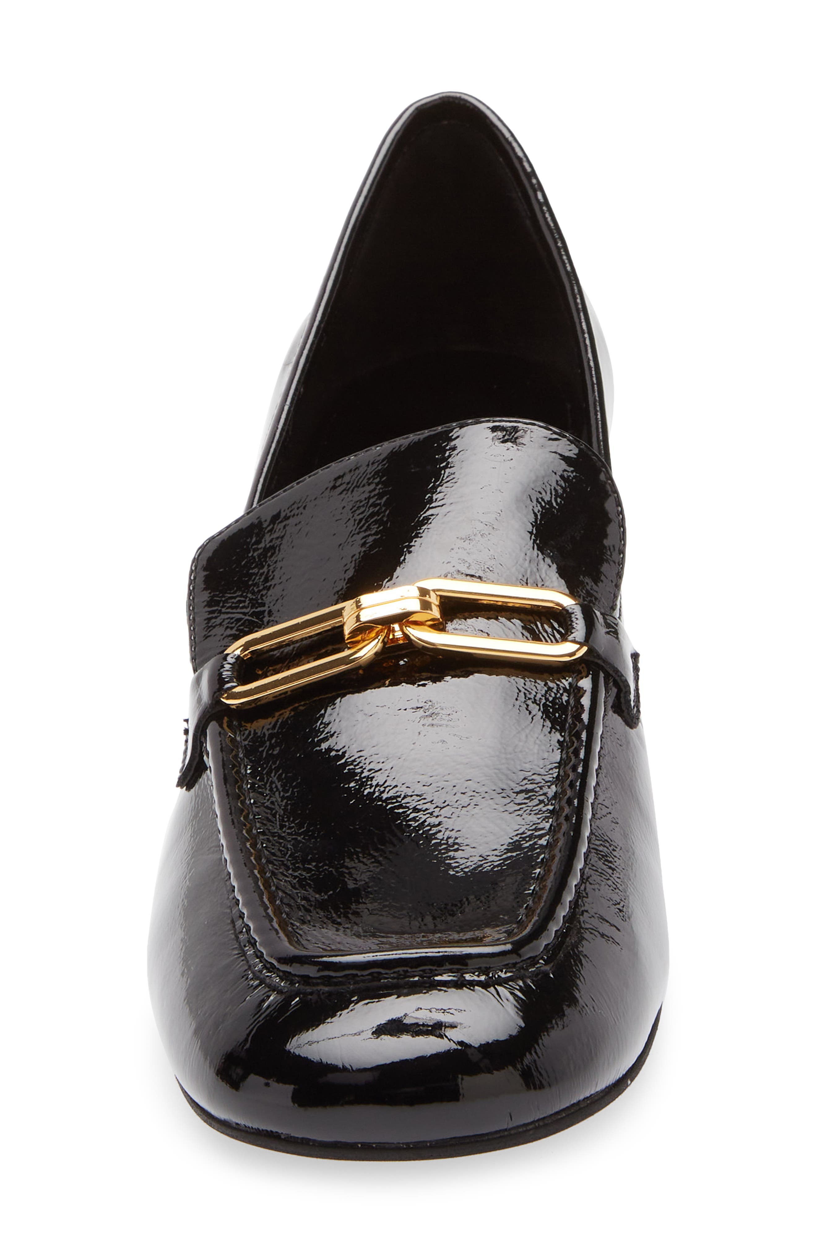 Jeffrey Campbell Archive Block Heel Pump, Alternate, color, Black Crinkle Patent Gold