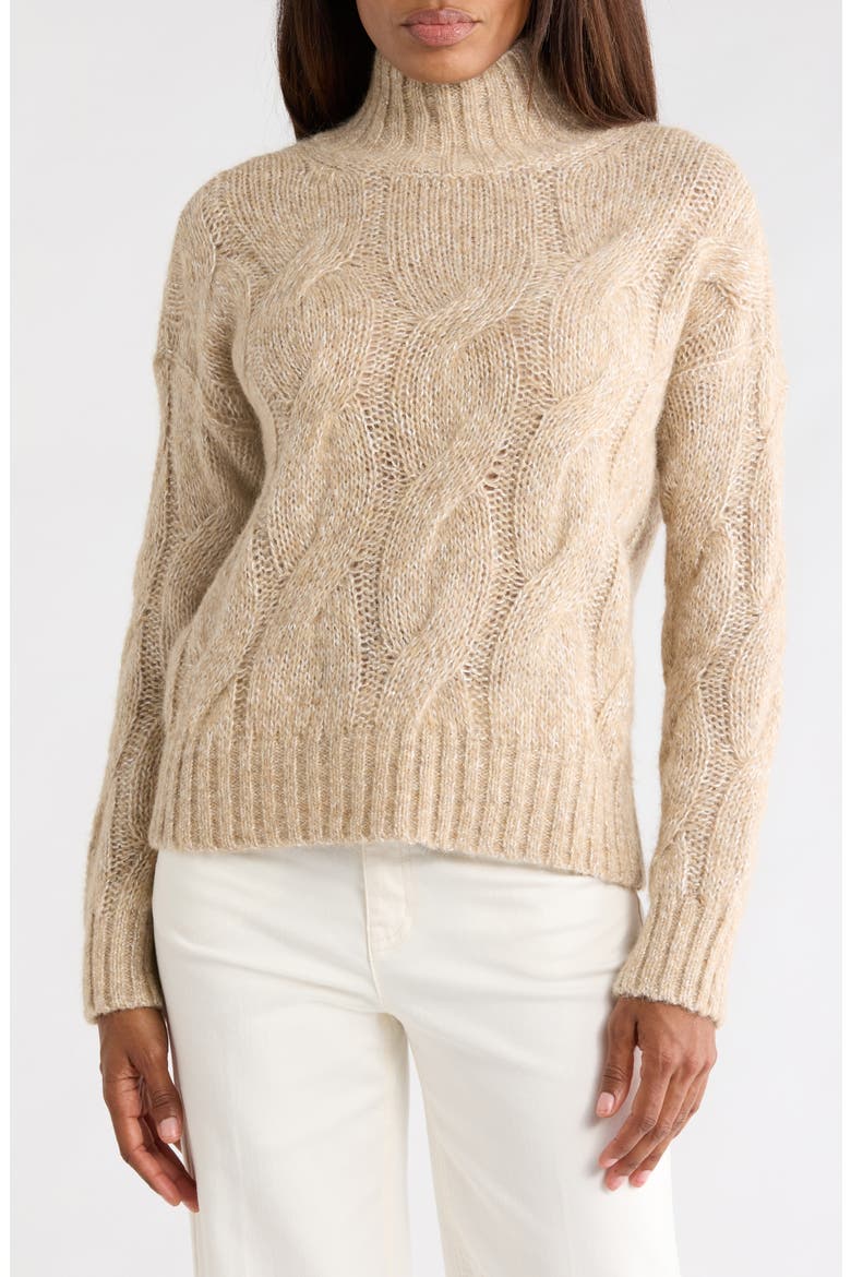 Katerina Turtleneck Sweater, Main, color, OFF WHITE/ CAMEL