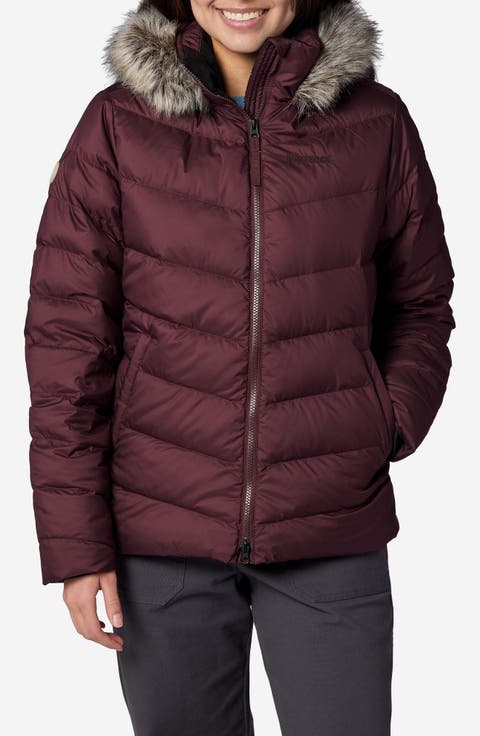 Emberous 700 Fill Power Down & Feather Fill Jacket with Faux Fur Trim