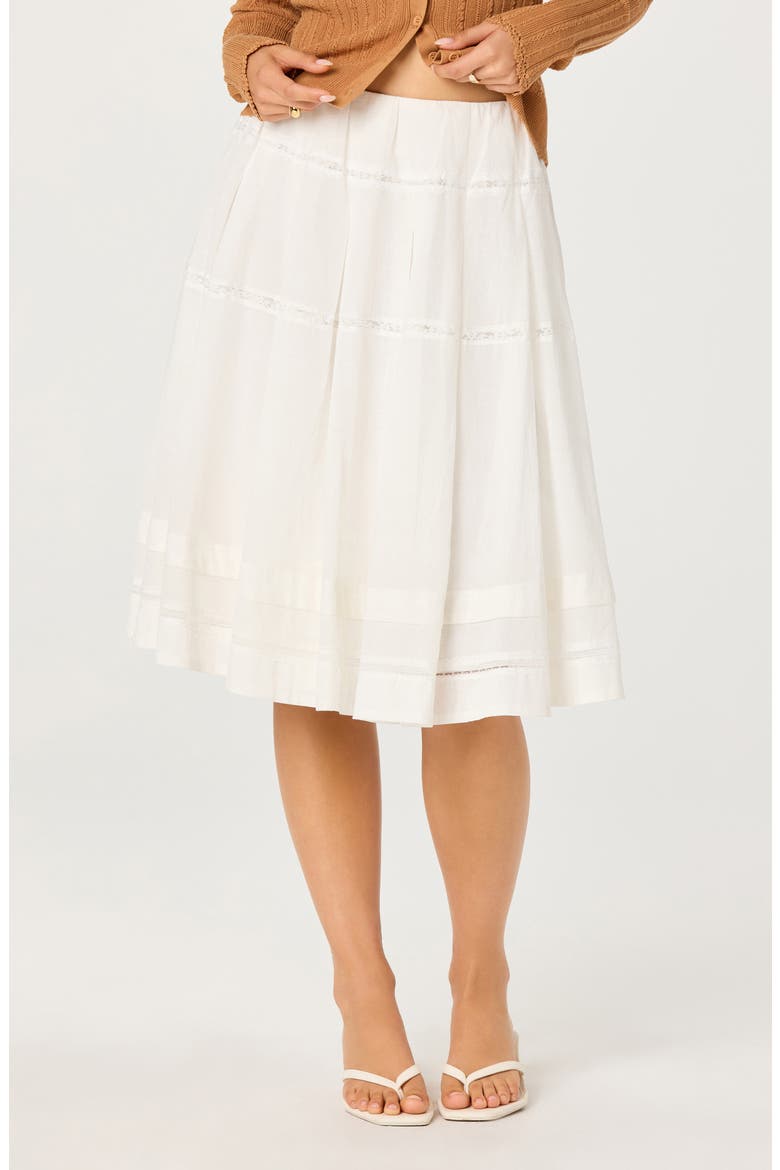 Wrenlee Lace Trim Skirt, Main, color, WHITE