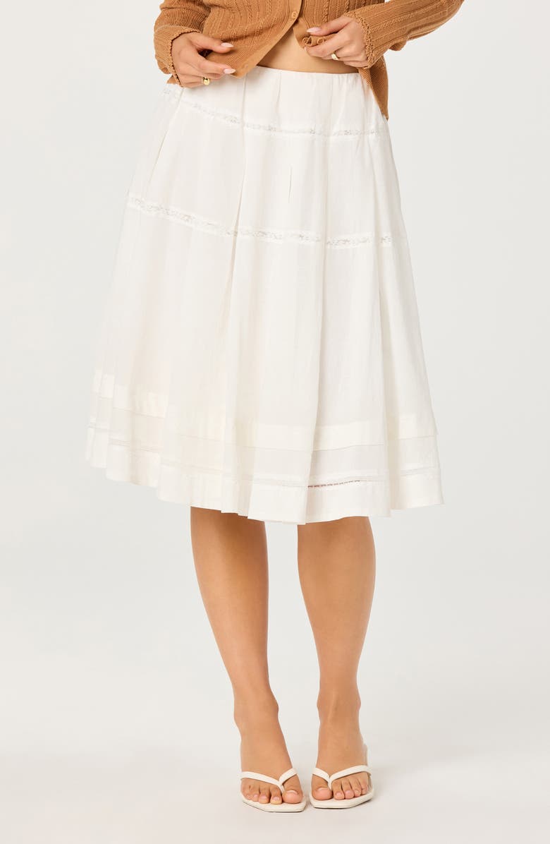 ASTR the Label Wrenlee Lace Trim Skirt, Main, color, White