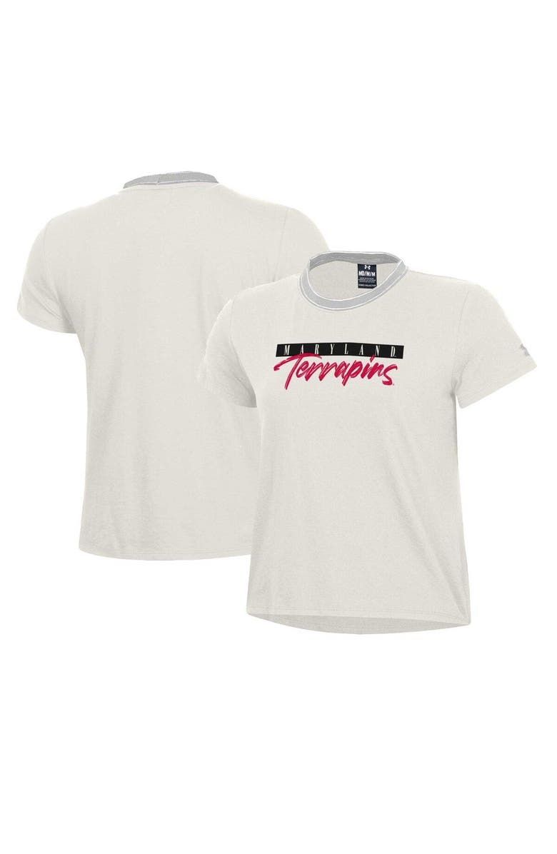 Under Armour Women's Under Armour Cream Maryland Terrapins Iconic T-Shirt, Main, color, White