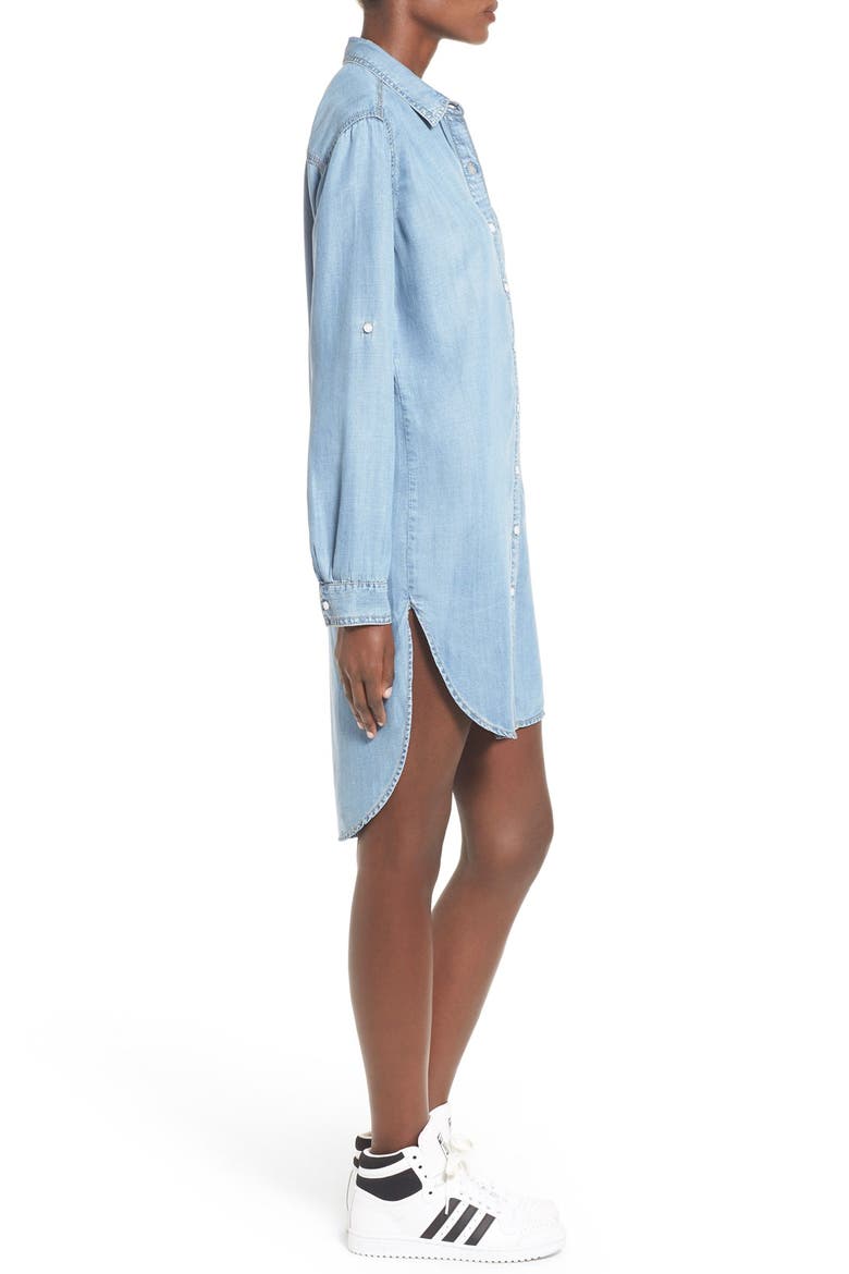 Chambray Shirtdress, Alternate, color, LIGHT DENIM
