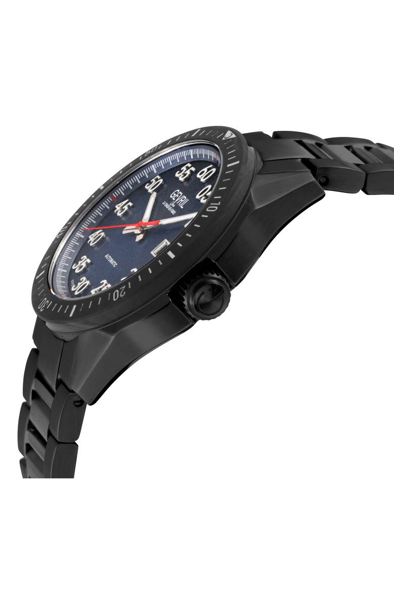 GEVRIL Ascari Swiss Automatic Bracelet Watch, 42mm, Alternate, color, Black