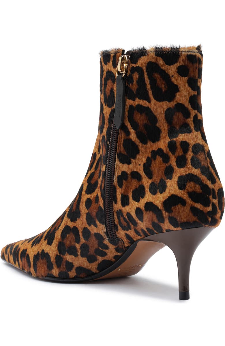 Schutz Mikki Pointed Toe Low Heel Bootie, Alternate, color, Leopard