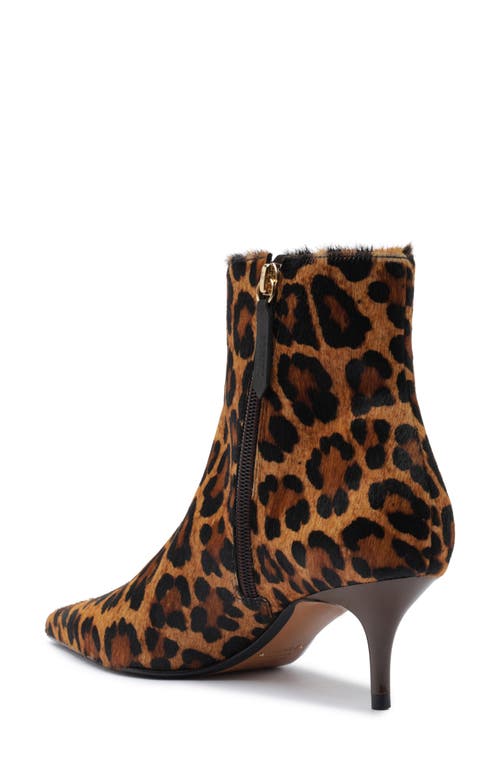 Schutz Mikki Pointed Toe Low Heel Bootie In Animal Print