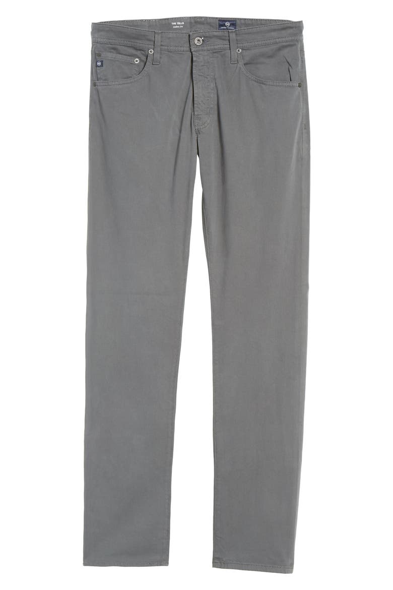 Tellis Sueded Stretch Sateen Slim Leg Pants (Nordstrom Exclusive), Alternate, color, CAVERN