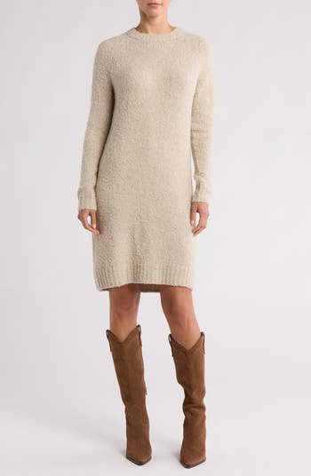 Bouclé Raglan Sleeve Sweater Dress