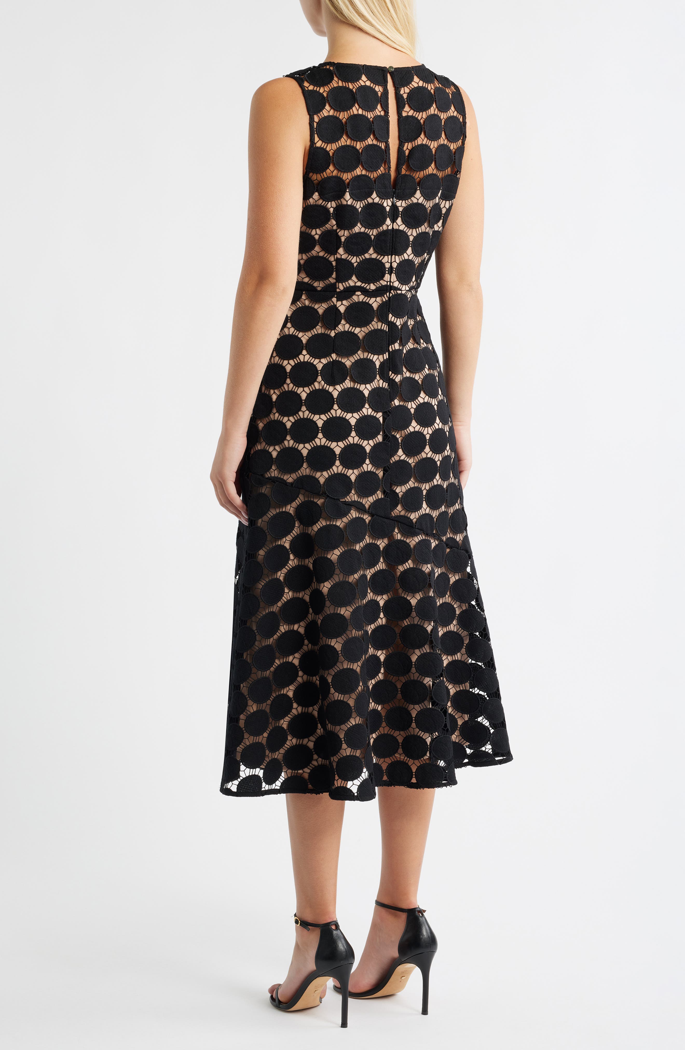 Polka Dot Lace Midi Dress - image 2