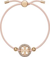 Tory Burch Miller Logo Medallion Slide Bracelet