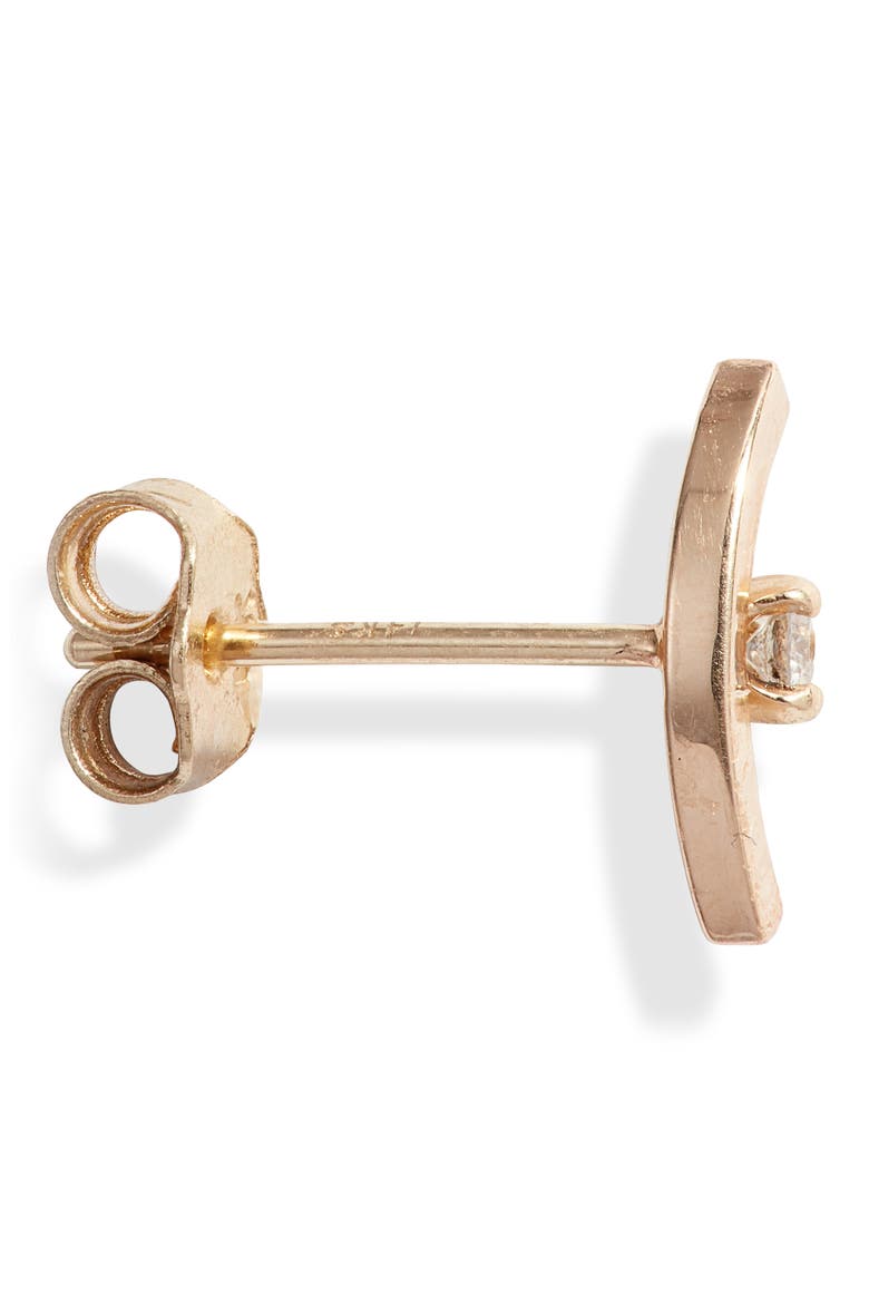 Diamond Curved Bar Stud Earrings, Alternate, color, YELLOW GOLD