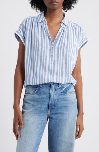 Rails Tuscany Stripe Cap Sleeve Popover Top | Nordstrom