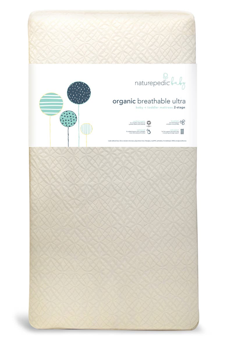 Organic Ultra Breathable Innerspring 2-Stage Baby Crib Mattress, Main, color, OFF-WHITE
