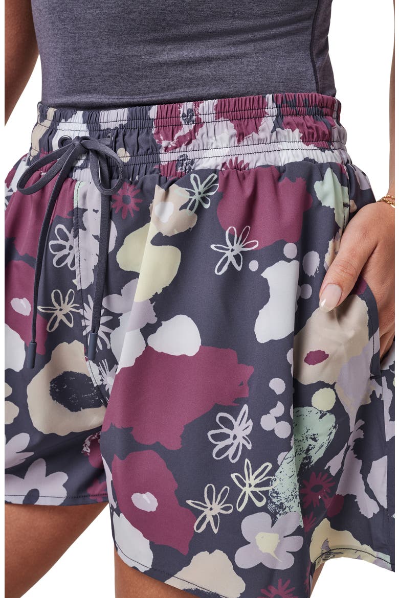 Shifting Sands Stripe Drawstring Shorts, Alternate, color, GRAYSTONE FLORAL MULTI