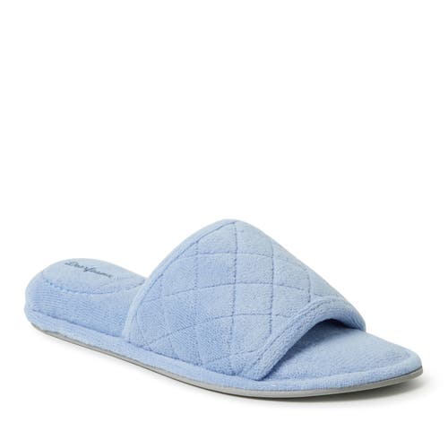 DEARFOAMS DEARFOAMS BEATRICE QUILTED MICROFIBER TERRY SHOWER SLIDE SLIPPER