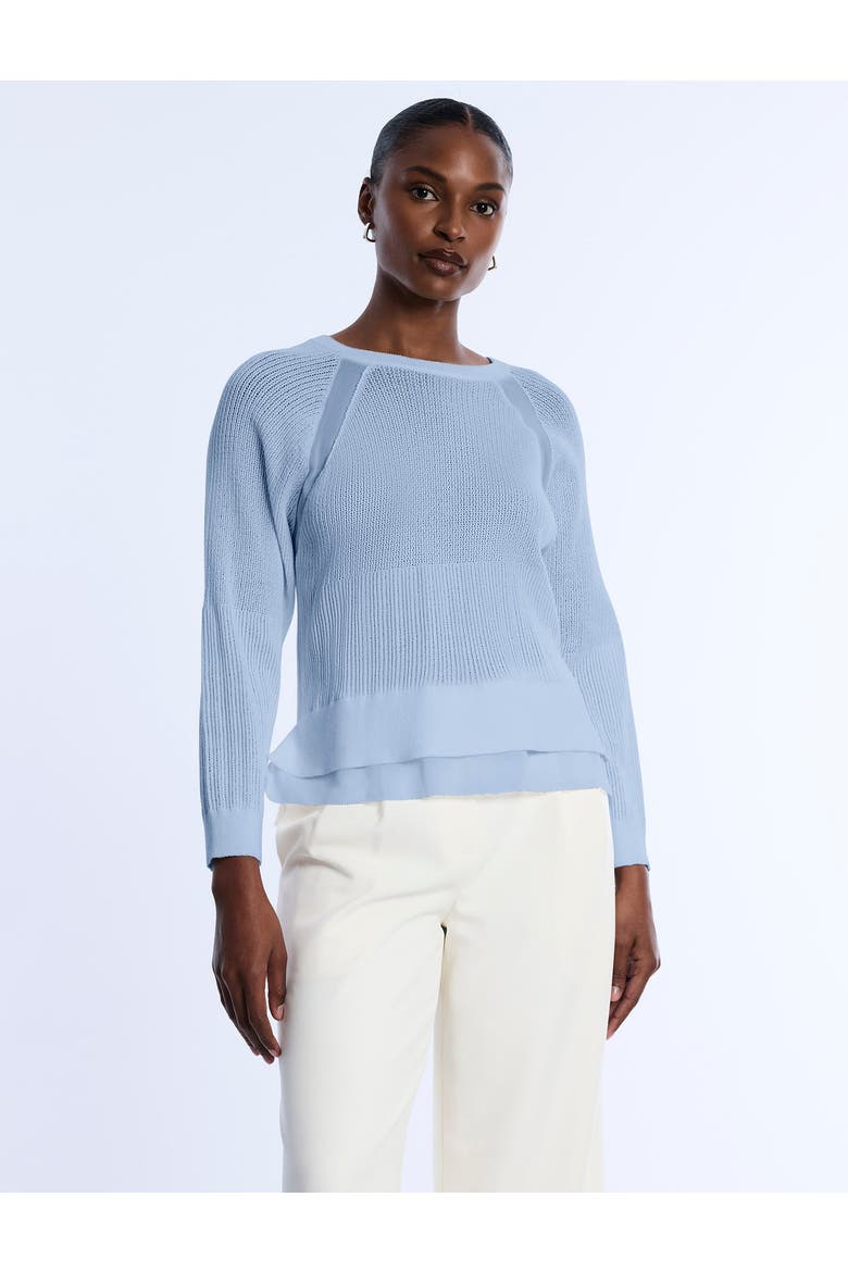Pointelle Knit Sweater, Main, color, Cloud