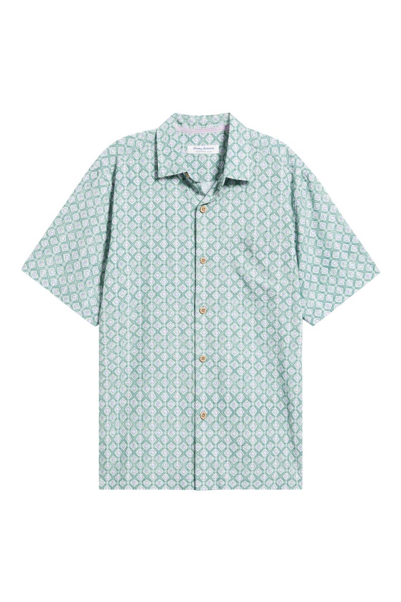 Coastal Ease Oak Park Geo Short Sleeve Shirt, Alternate, color, GRANITE GREEN
