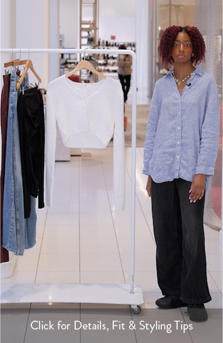 V-Neck Crop Cotton Cardigan, sales video thumbnail