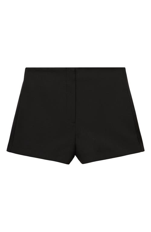 Shop Mango Flat Front High Waist Straight Shorts In Black