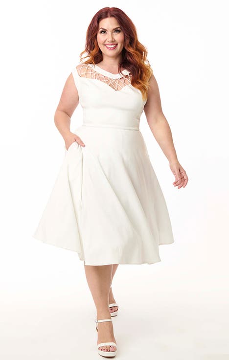 Plus Size Diamond Cutout Swing Dress