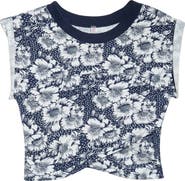 Free People Hot Shot Floral Crossover Stretch Cotton Top & Joggers Set