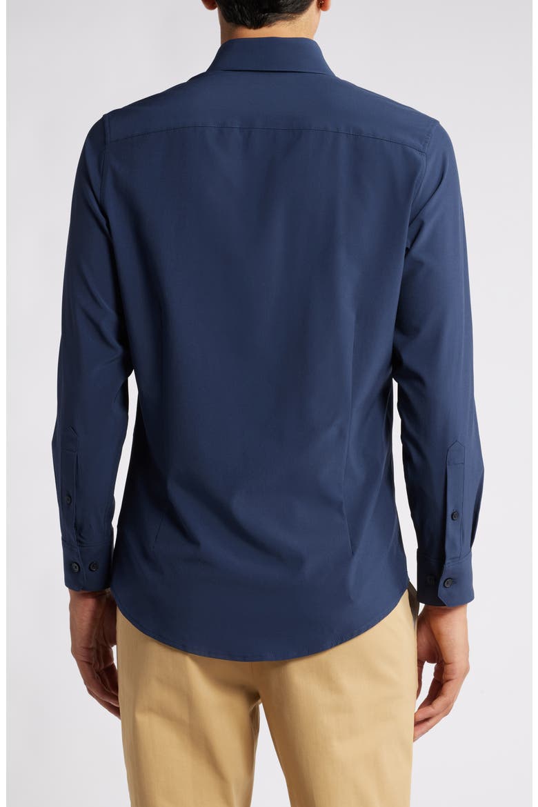 Leeward Solid Blue Button-Up Shirt, Alternate, color, NAVY SOLID