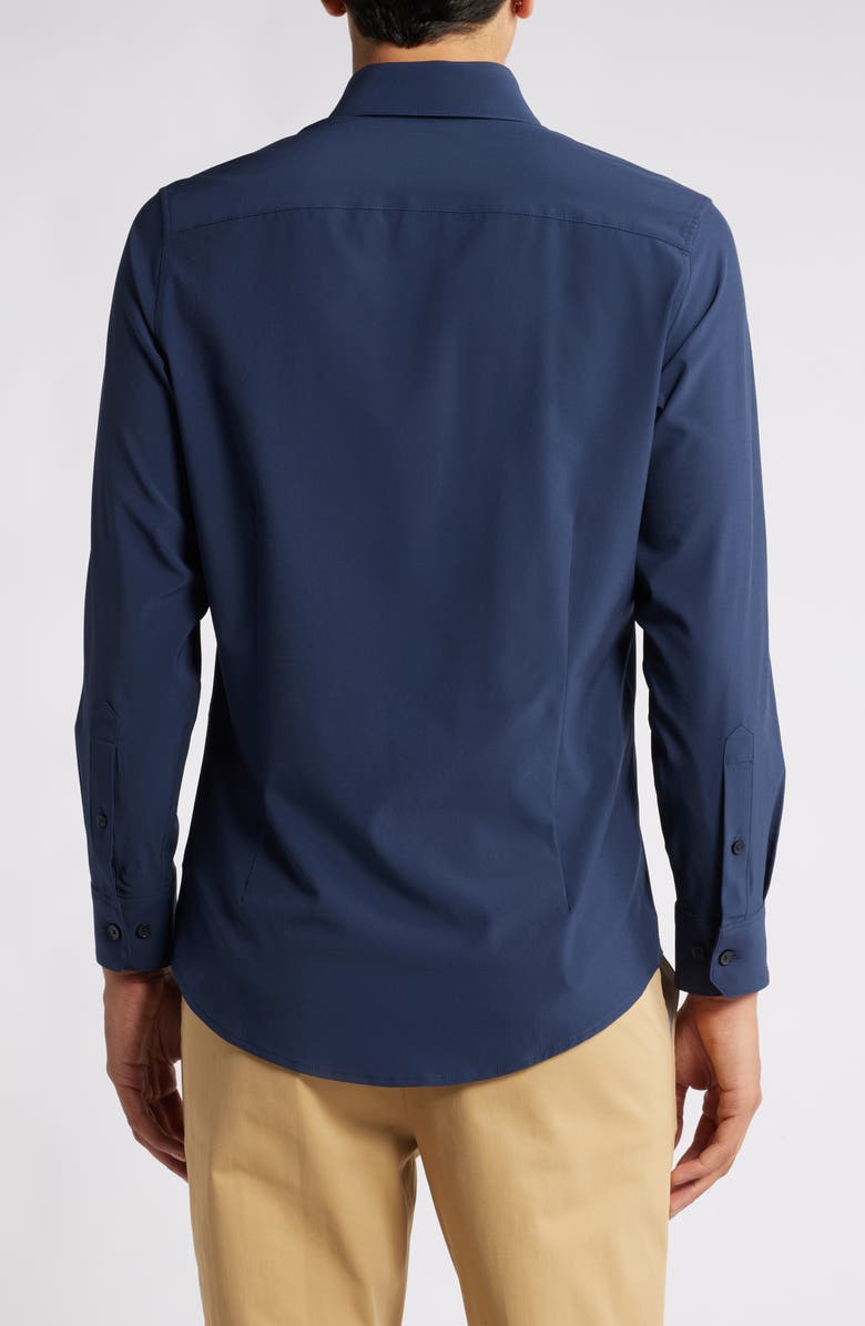 Mizzen+Main Leeward Solid Blue Button-Up Shirt, Alternate, color, Navy Solid