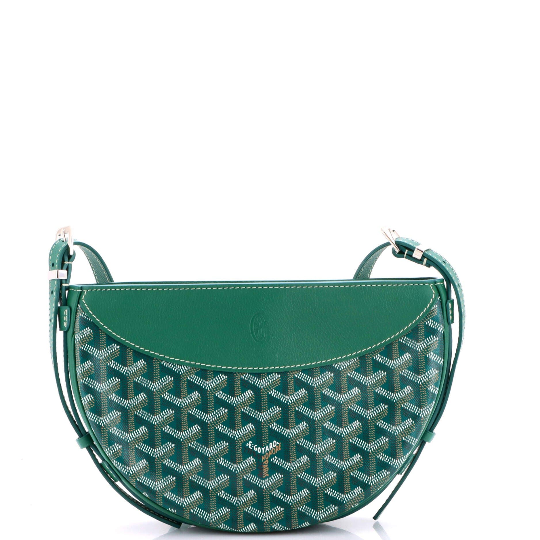 Hirondelle Shoulder Bag Coated Canvas and Leather, Main, color, Green