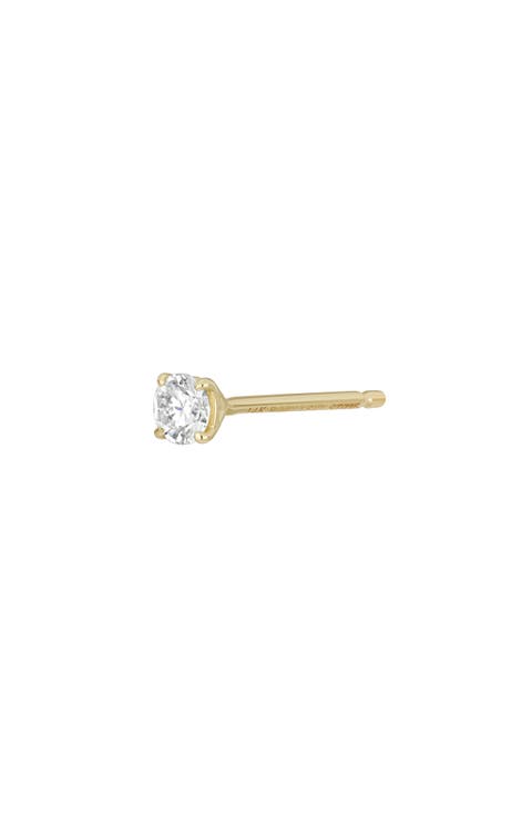 14K Gold Single Diamond Stud Earring