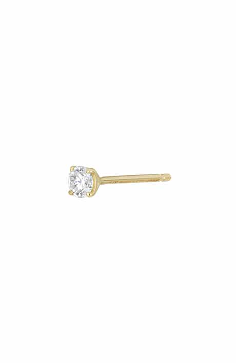14K Gold Single Diamond Stud Earring