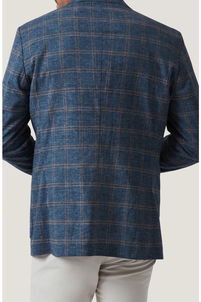 Matteo Shadow Check Stretch Cotton & Wool Blend Sport Coat, Alternate, color, BLUE