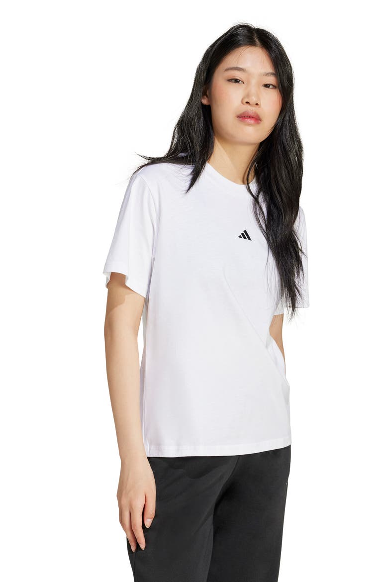 Essentials Embroidered Logo Cotton T-Shirt, Alternate, color, WHITE/ BLACK