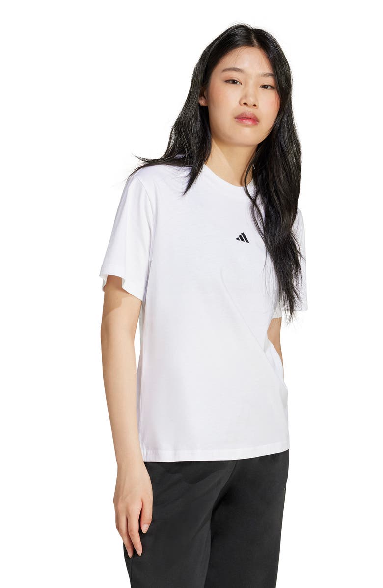 adidas Essentials Embroidered Logo Cotton T-Shirt, Alternate, color, White/ Black