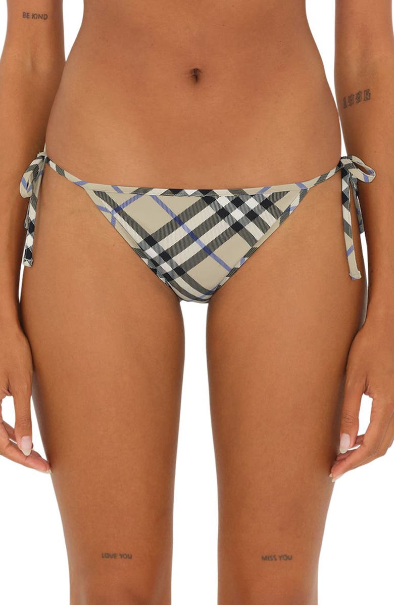 Burberry Check String Bikini Bottoms, Main, color, 