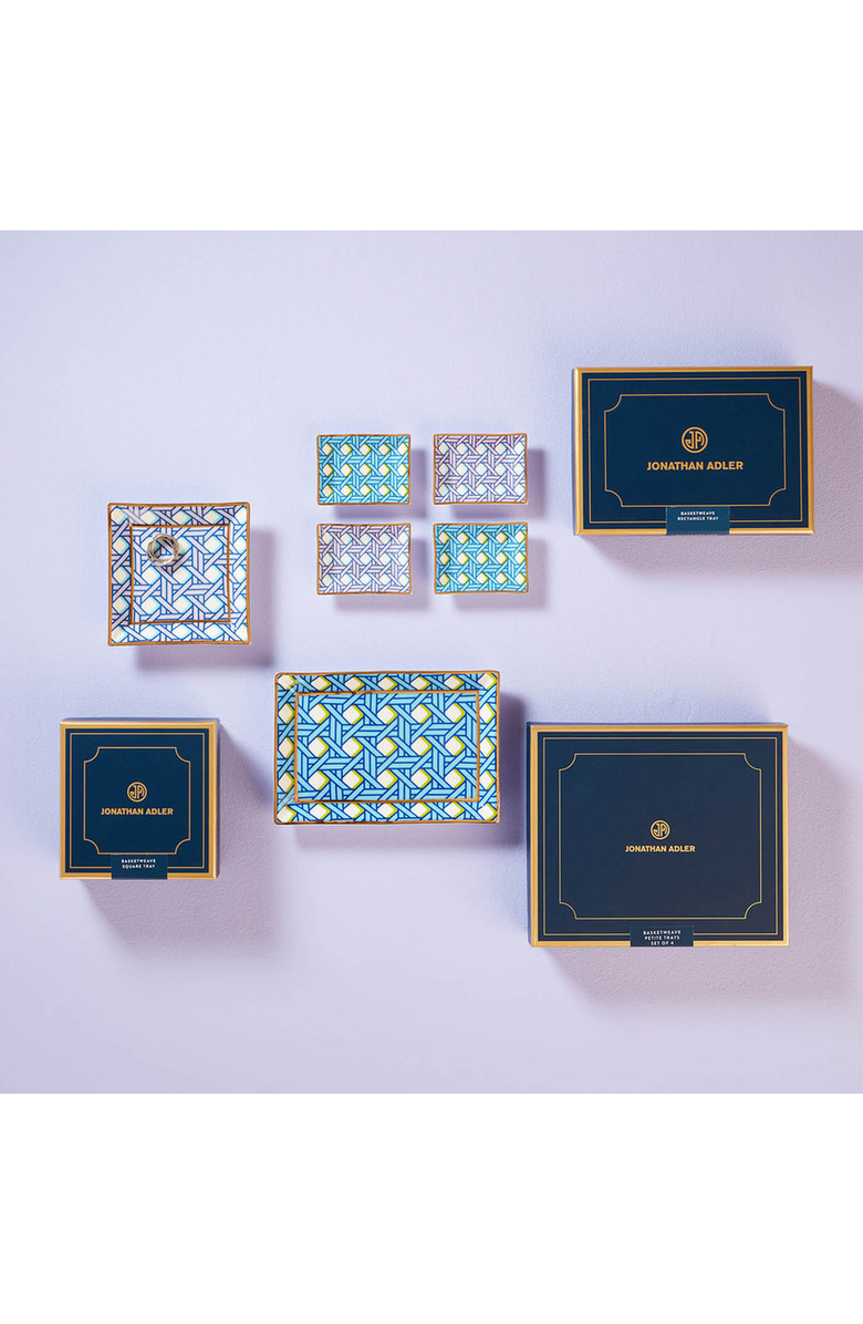 Jonathan Adler Basketweave Tray Set, Alternate, color, 