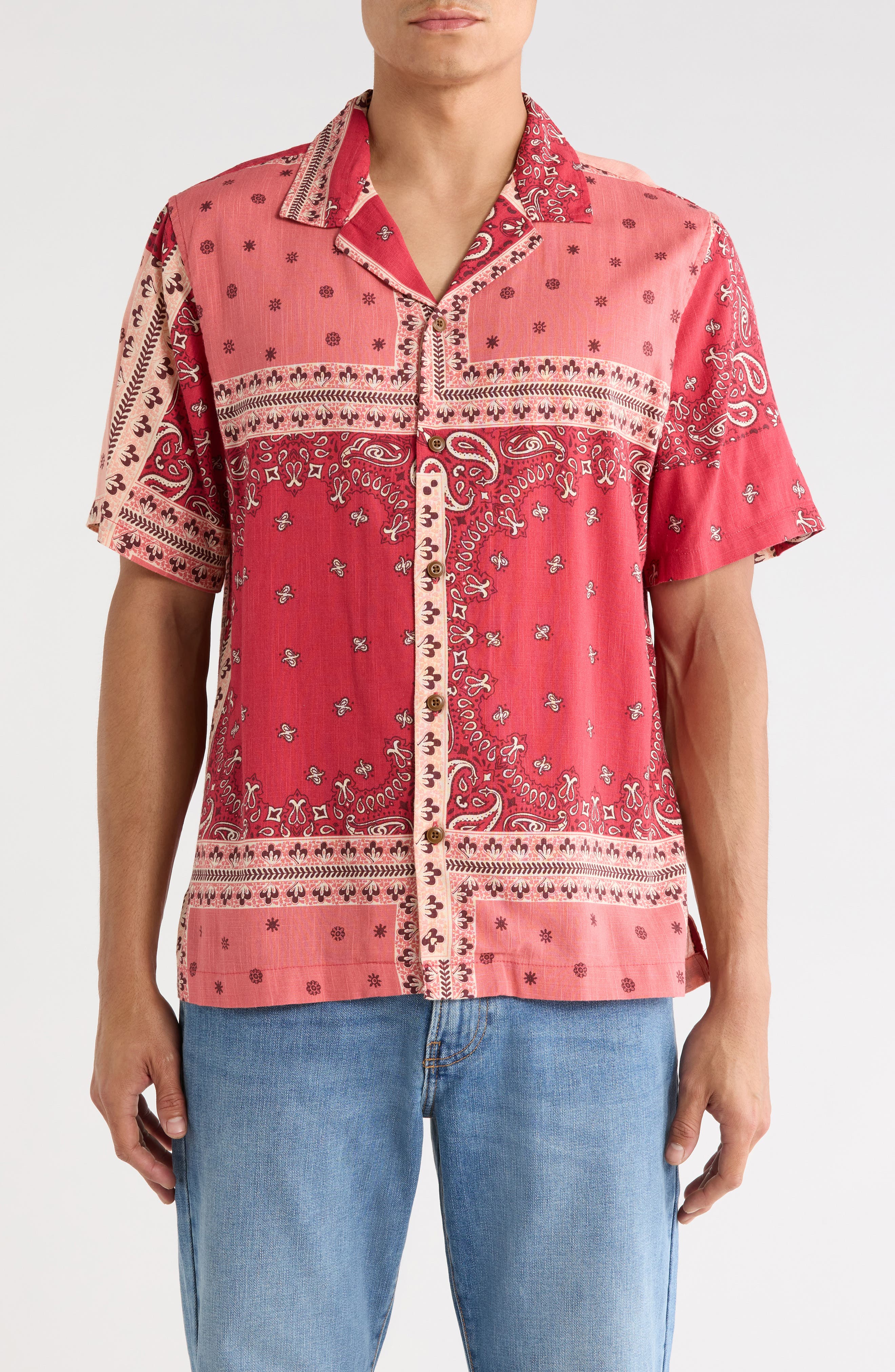Bandana Print Camp Shirt