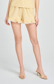 WAYF Emma Ruffle Lace Trim Shorts
