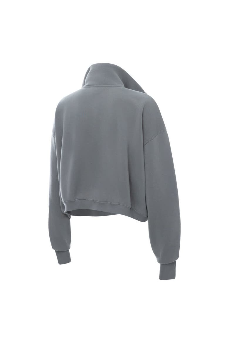 Women's ZooZatz  Gray LSU Tigers Cropped Powerhouse Half-Snap Sweatshirt, Alternate, color, Gray