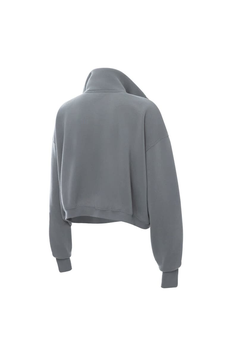 ZOOZATZ Women's ZooZatz Gray LSU Tigers Cropped Powerhouse Half-Snap Sweatshirt, Alternate, color, Gray